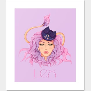 Leo Zodiac Sign Beautiful Girl Posters and Art